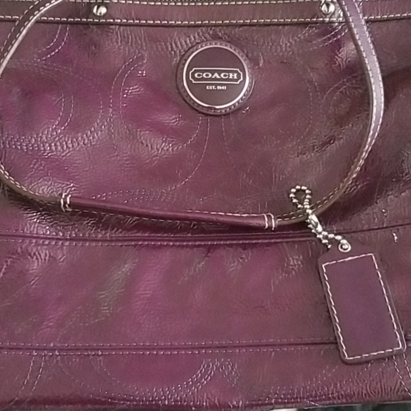 Plum purple authentic Coach purse - Picture 2 of 2